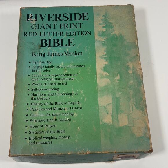Riverside Giant Print Red Letter Edition Bible King James Version Pic Edition - Picture 2 of 16